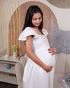 Maternity Dress-White Petals