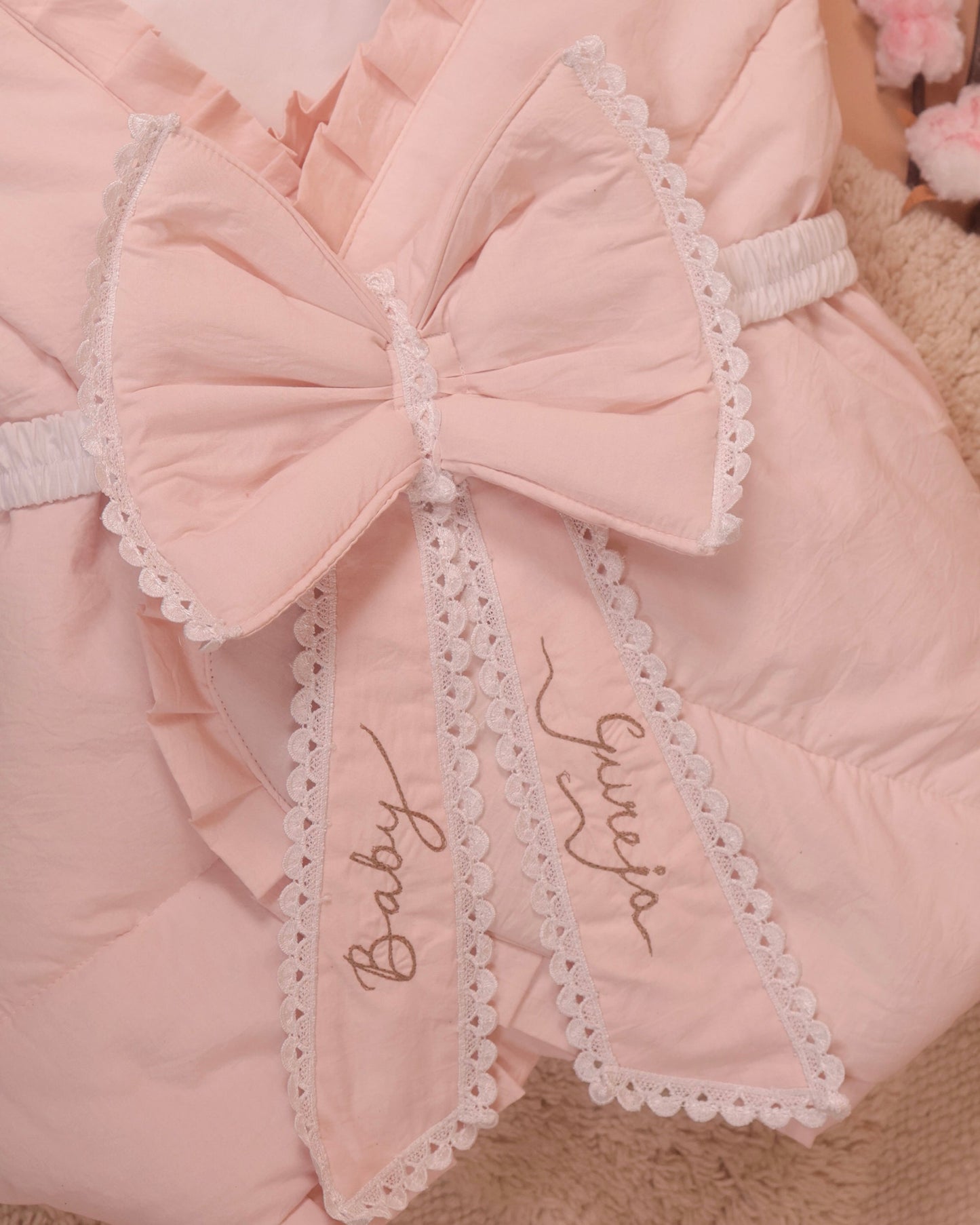 Organic Cotton Baby Carry Nest & Wrap | Personalised Newborn Carrier | GOTS Certified Gift