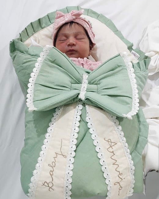 Organic Cotton Baby Carry Nest & Wrap | Personalised Newborn Carrier | GOTS Certified Gift