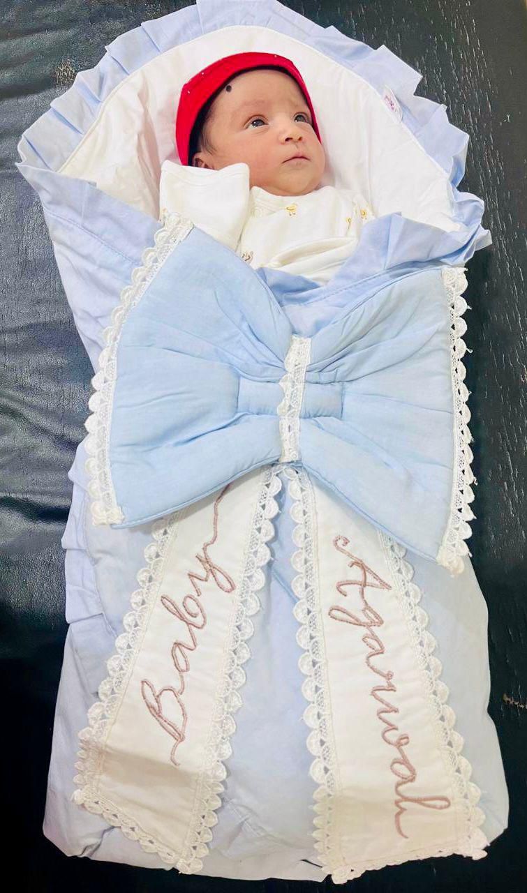 Organic Cotton Baby Carry Nest & Wrap | Personalised Newborn Carrier | GOTS Certified Gift