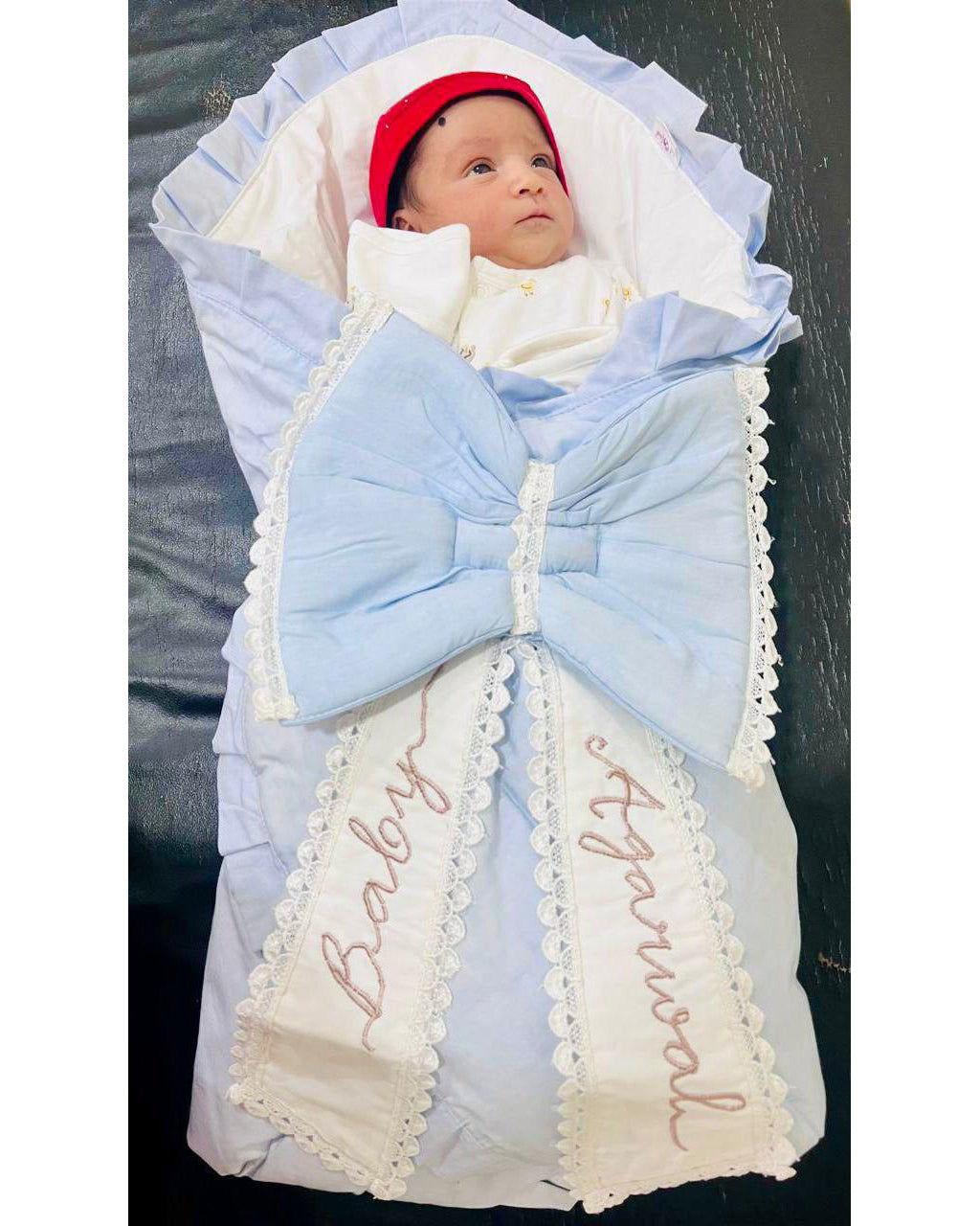 Organic Cotton Baby Carry Nest & Wrap | Personalised Newborn Carrier | GOTS Certified Gift