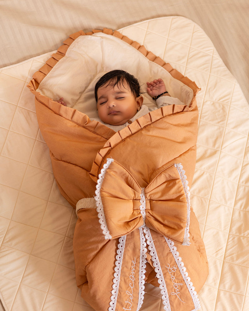 Organic Cotton Baby Carry Nest & Wrap | Personalised Newborn Carrier | GOTS Certified Gift