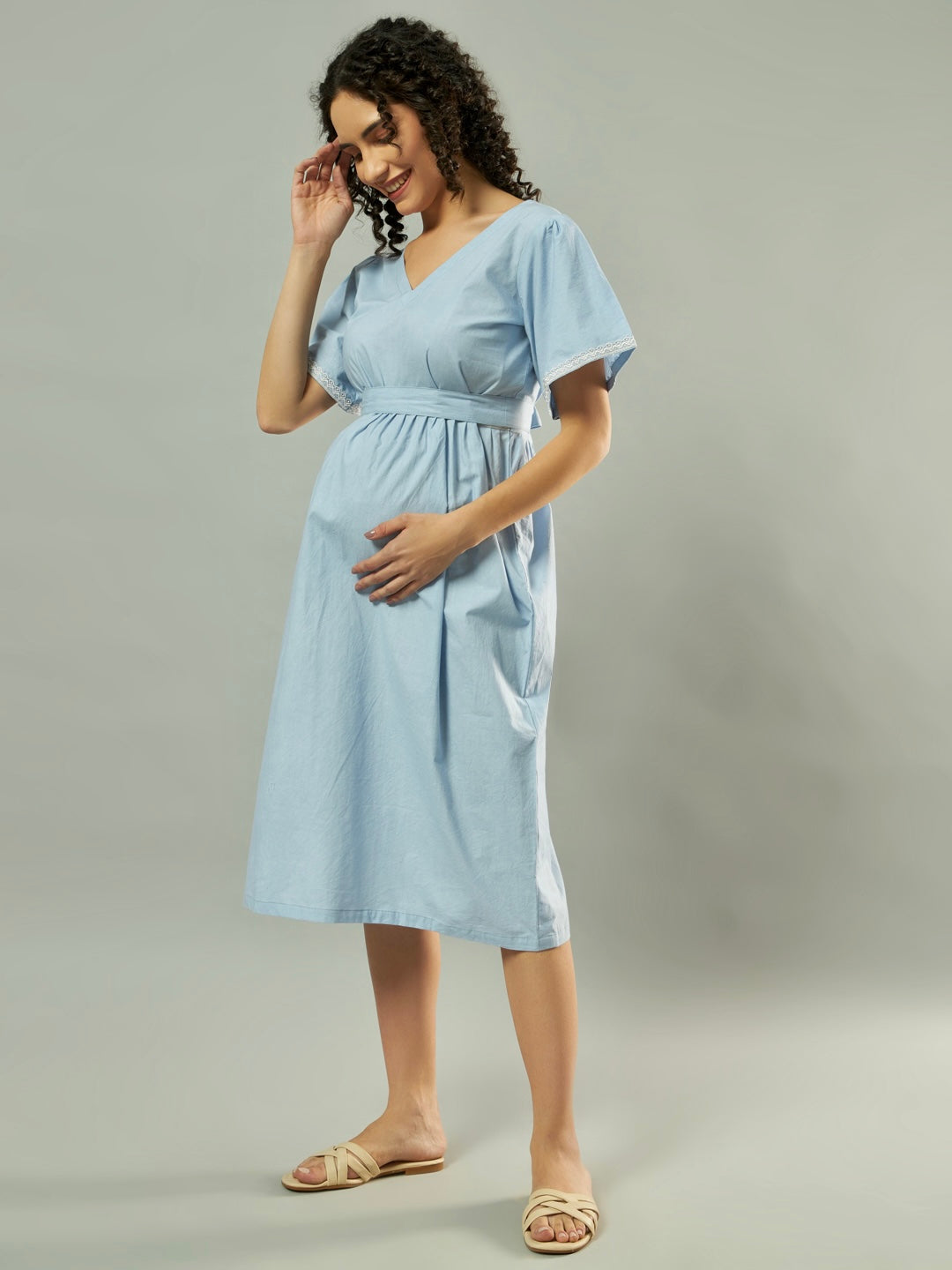 Maternity Dress-Subtle Sky