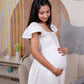 Maternity Dress-White Petals